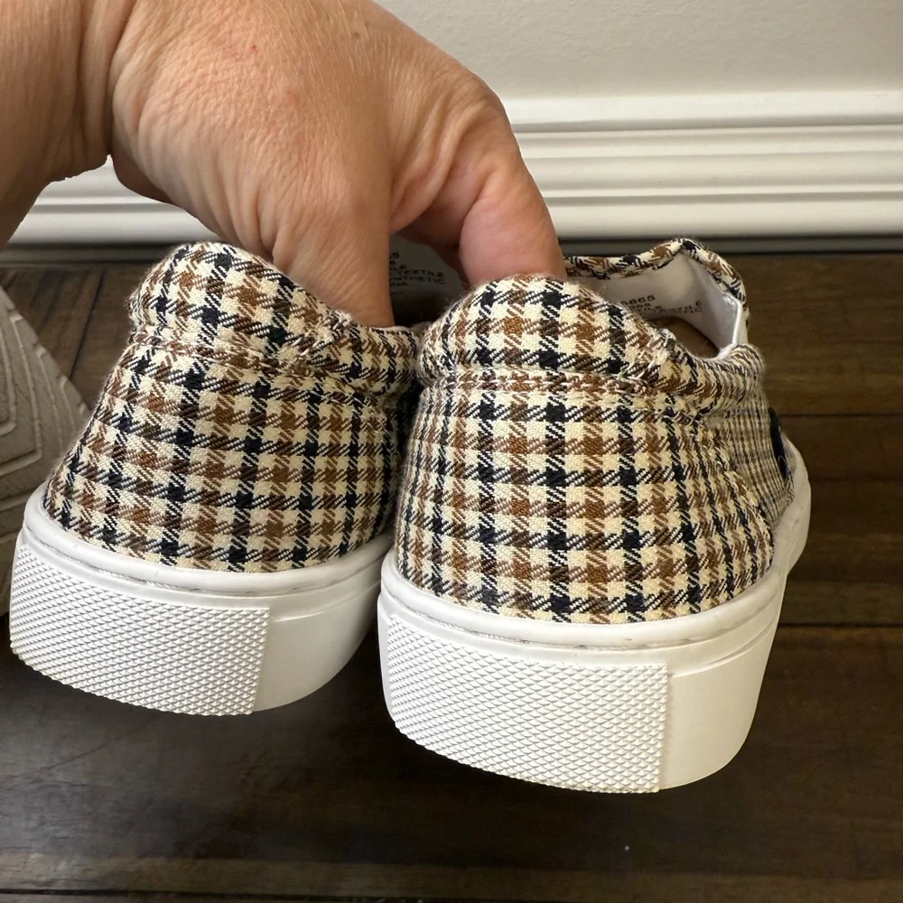 J. Crew Women’s Plaid slip-on sneakers Sz 7